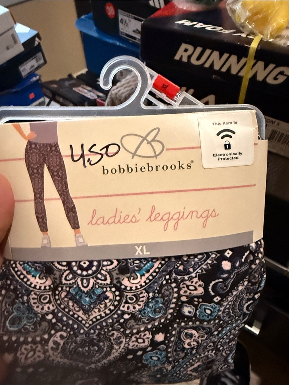 Bobbie Brooks Black & Teal Paisley Girls' Leggings